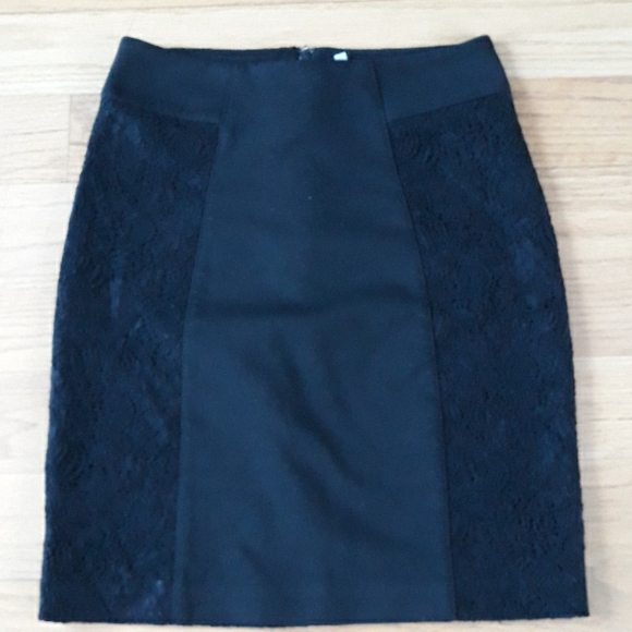 BCBGeneration Black Lace Pencil Skirt Size 4 - Picture 1 of 5